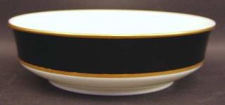 Mikasa Onyx Coupe Soup Bowl, Fine China Dinnerware   Black Rim,White Center,Gold