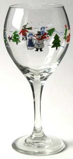 Pfaltzgraff Snow Village Glassware Goblet, Fine China Dinnerware   Snowman,Farm,