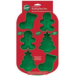 Wilton 6 cavity Silicone Christmas Mold (SiliconeDimensions 10 inches high x 6.75 inches wide x 0.5 inches deepModel 2105 4893)