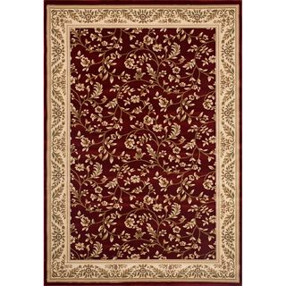 Woven Wilton Red Oriental Floral Rug