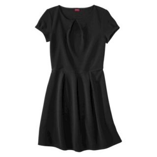 Merona Womens Textured Cap Sleeve Shift Dress   Black   XS