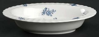Royal Worcester Blue Sprays (Ribbed) 10 Oval Vegetable Bowl, Fine China Dinnerw
