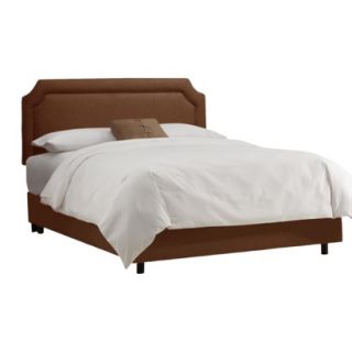 Skyline King Bed Clarendon Notched Bed   Linen Chocolate