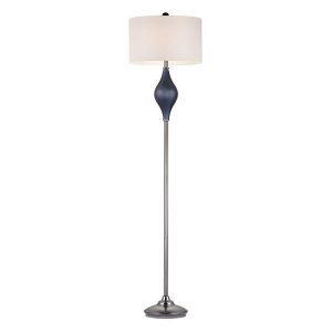 Dimond Lighting DMD D2523 Chester Navy Blue Glass Floor Lamp with White Shade