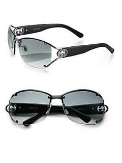 Gucci Open Temple Oval Sunglasses   Grey