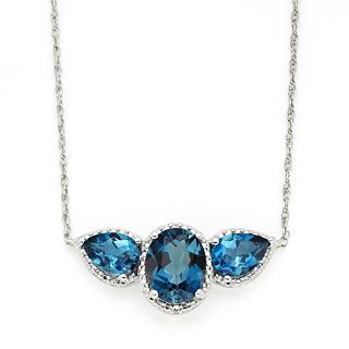Genuine Blue Topaz & Diamond Accent Pendant, Womens