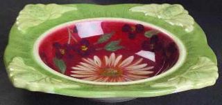 Floral Tapestry 8 Soup/Pasta Bowl, Fine China Dinnerware   Flowers,Red Backgrou