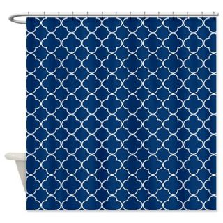  Navy Blue White Quatrefoil Shower Curtain  Use code FREECART at Checkout
