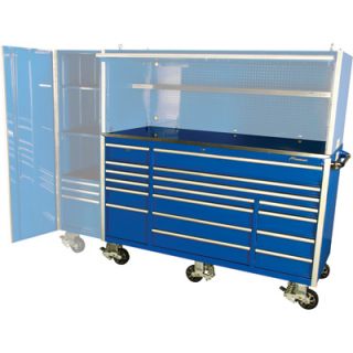 Montezuma Elite 17 Drawer Rolling Cabinet   72in.W, Blue, Model# BU7217MZ