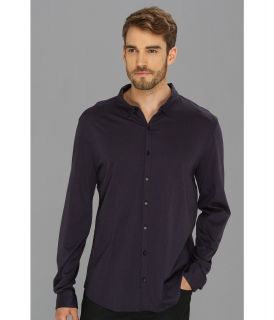 John Varvatos Star U.S.A. Luxe Button Front L/S Knit Shirt Mens Long Sleeve Button Up (Purple)