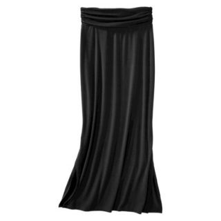 Merona Petites Ruched Waist Knit Maxi Skirt   Black SP