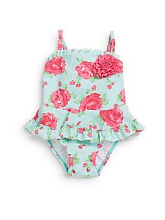 Infants Rose Print Swimsuit   Pink Floral