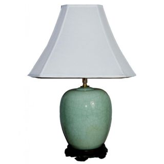 Blue Crackled Melon Jar Table Lamp