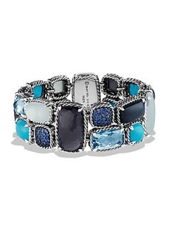 David Yurman Mosaic Bracelet with Black Orchid and Turquoise   Silver