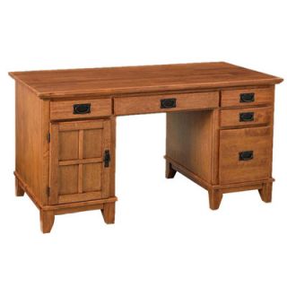 Home Styles Arts and Crafts Pedestal Computer Desk 5181 18 Finish Cottage Oak