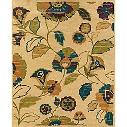 Evan Beige And Green Transitional Area Rug (36 X 56)
