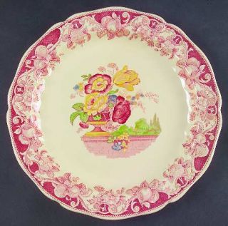 Royal Doulton Pomeroy Red/Multi (W/Centr) 12 Chop Plate/Round Platter, Fine Chi