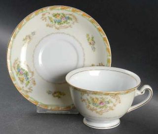 Royal Derby (Japan) Rdb5 (Japan) Footed Cup & Saucer Set, Fine China Dinnerware