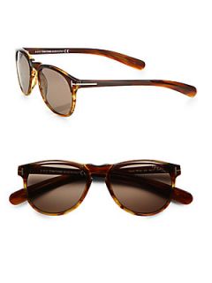 Tom Ford Eyewear Wayfarer Inspired Plastic Sunglasses   Brown