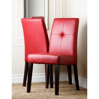 Abbyson Living Jersey Red Leather Dining Chair (set Of 2)