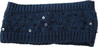 Womens Sperry Top Sider Cable Knit Ear Warmer 103   Navy Hats