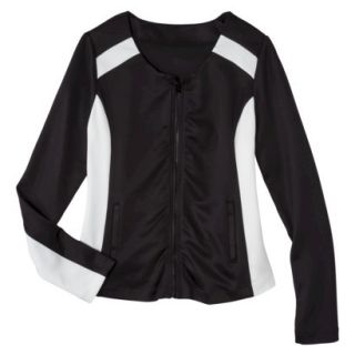 Mossimo Womens Zip Front Scuba Jacket   Black/White XL