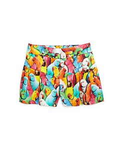 MILLY MINIS Girls Pleated Parakeet Shorts   Color
