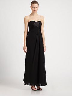 ABS Strapless Silk Gown   Black
