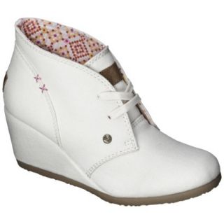 Womens Mad Love Lenora Ankle Wedge Booties   Ivory 7