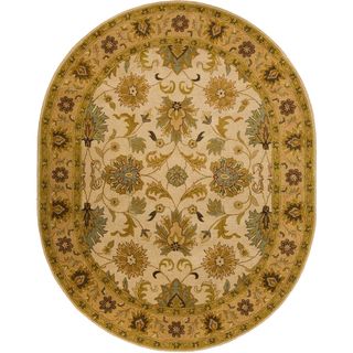 Hand tufted Caley Classic Floral Wool Rug (8 X 10 Oval)