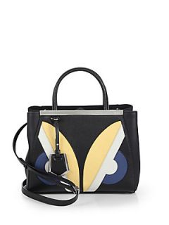 Fendi 2Jours Monster Petite Colorblock Shopper   Black