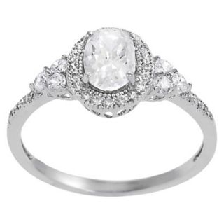 Tressa Collection Sterling Silver Cubic Zirconia Oval Bridal Ring   Silver 7