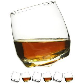 Rocking Set of 6 Whiskey Glasses, Clear