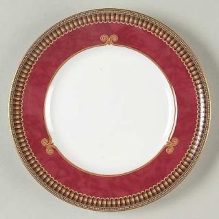 Waterford China Glenmont Bread & Butter Plate, Fine China Dinnerware   Red Rim,