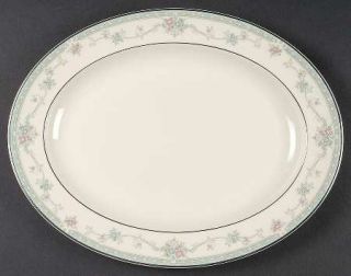 Royal Doulton Rachel 13 Oval Serving Platter, Fine China Dinnerware   Bone, Flo