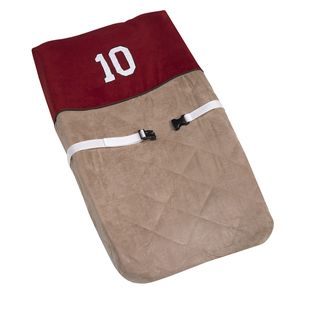 Sweet Jojo Designs All Star Sports Changing Pad Cover (100 percent cotton and microsuede fabricsColor/Pattern Brown and red/SportGender Boy)