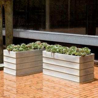Rectangle Resin Ellis Planter Weathered Greystone   A092380, 10 x 36 inches