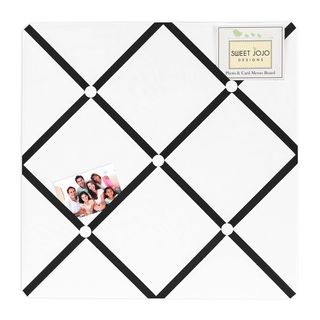 Sweet Jojo Designs Hotel White And Black Fabric Memory Board (CottonDimensions 14 inches long x 14 inches wide )