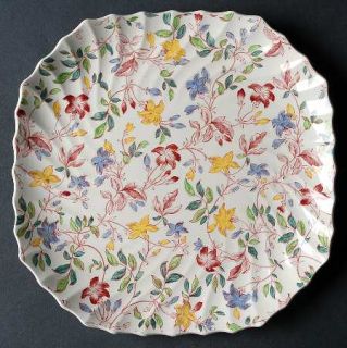 Spode Morning Glory Square Luncheon Plate, Fine China Dinnerware   All Over Mult