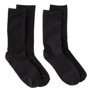 Merona Womens 2 Pack Crew Socks   Basic Cable Texture One Size Fits Most