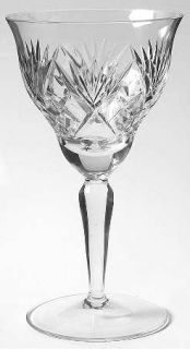 Unknown Crystal Unk4749 Water Goblet   Cut,Clear,Fans,XS&Ovals,No Trim