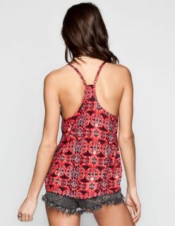 Essential Womens Printed Swing Tank Coral Combo In Sizes Large, Small