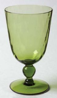 Morgantown Early American Green Water Goblet   Stem #7180, Moss Green, Cascade O