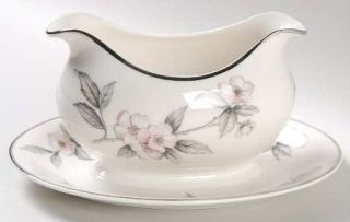 Ancestral   Am Hostess Spring Glory Gravy Boat with Attached Underplate, Fine Ch
