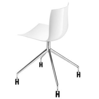 Arper Catifa 46 Polypropylene Chair with 4 Way Swivel Trestle Base on Castors