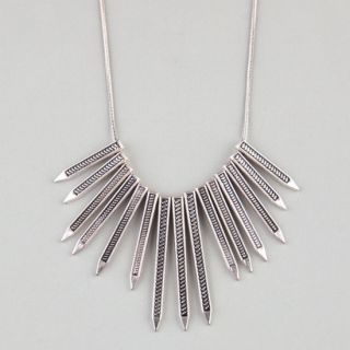 Metal Dagger Spray Necklace Silver One Size For Women 236140140