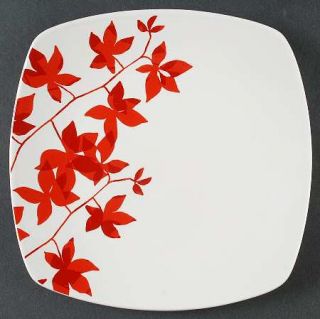 Coventry (PTS) Gloria Salad Plate, Fine China Dinnerware   Red Leaves On White,C