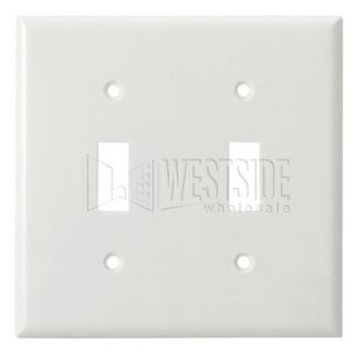 Cooper 2139W Electrical Wall Plate, Standard Size Thermoset Toggle Wall Plate, 2Gang White
