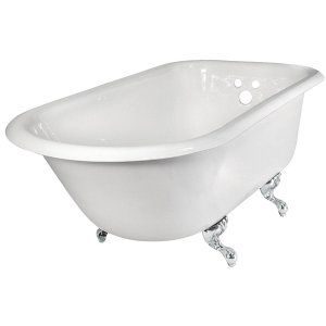 Elizabethan Classics ECR60BCP Universal 60 in. Wall tapped Roll Top Tub with Fee