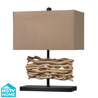 Hgtv Home Drift Wood 1 light Black/ Natural Table Lamp